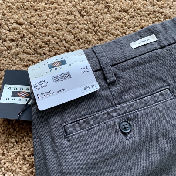 Joseph Abboud Charcoal Modern Fit Chinos - Picture 3 of 3